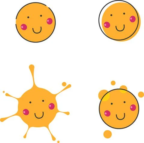 Sticker set sun smile, creative illustration Stock Illustration