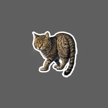 Sticker of sidehill wampus cat Stock Illustration