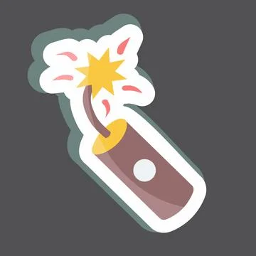 Sticker Single Dynamite. suitable for Wild West symbol. simple design editabl Stock Illustration