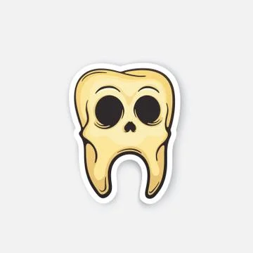 Sticker skull of tooth Stock Illustration