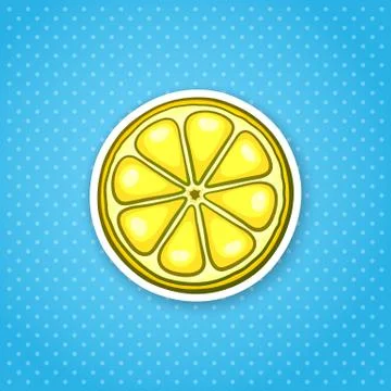 Sticker slice of lemon Stock Illustration