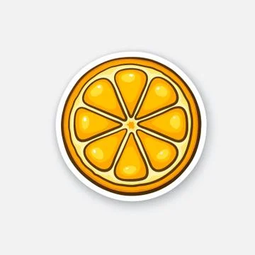 Sticker slice of orange Stock Illustration