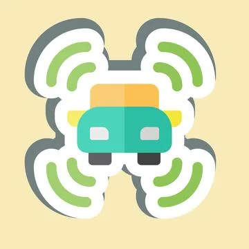 Sticker Smart Car Sensor. related to Sensors symbol. design editable Illustrazione stock