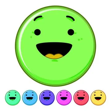 Sticker smiley cartoon vector graphic Stock Illustration