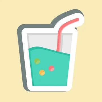 Sticker Soft Drink. related to BBQ symbol. design editable Stock Illustration