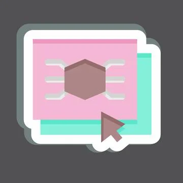 Sticker Software. related to 3D Visualization symbol. simple design editabl.. Stock Illustration
