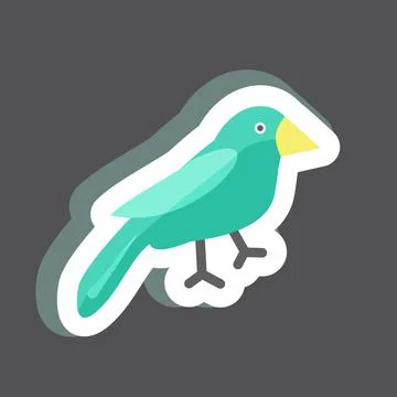 Sticker Sparrow. suitable for Spring symbol. simple design editable. design t 스톡 일러스트