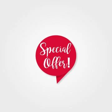 Sticker special offer with shadow, red colored Stock Illustration