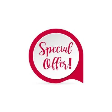 Sticker special offer with shadow, red colored Stock Illustration