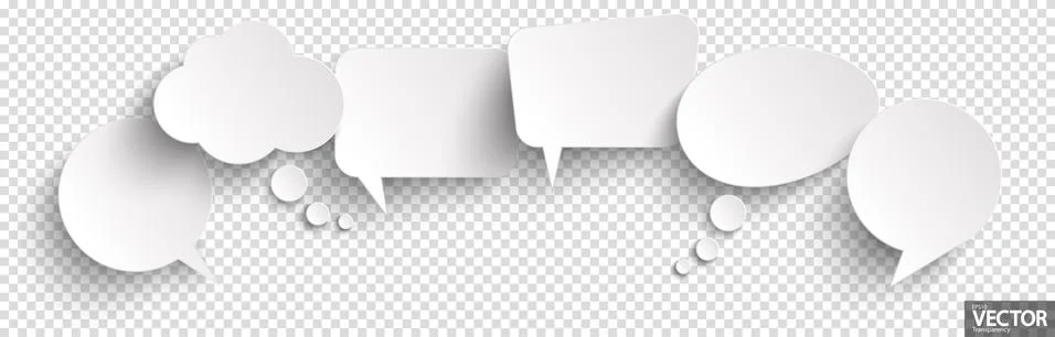Sticker speech bubbles with shadow Stock Illustration