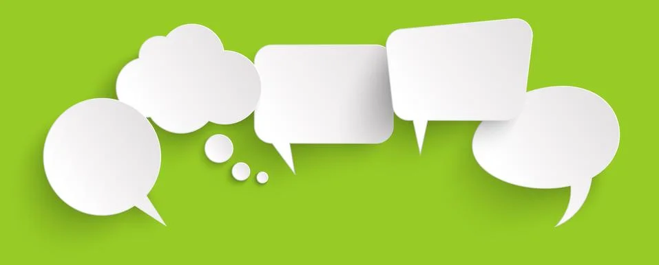 Sticker speech bubbles with shadow Illustrazione stock