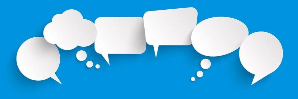Sticker speech bubbles with shadow Stock Illustration
