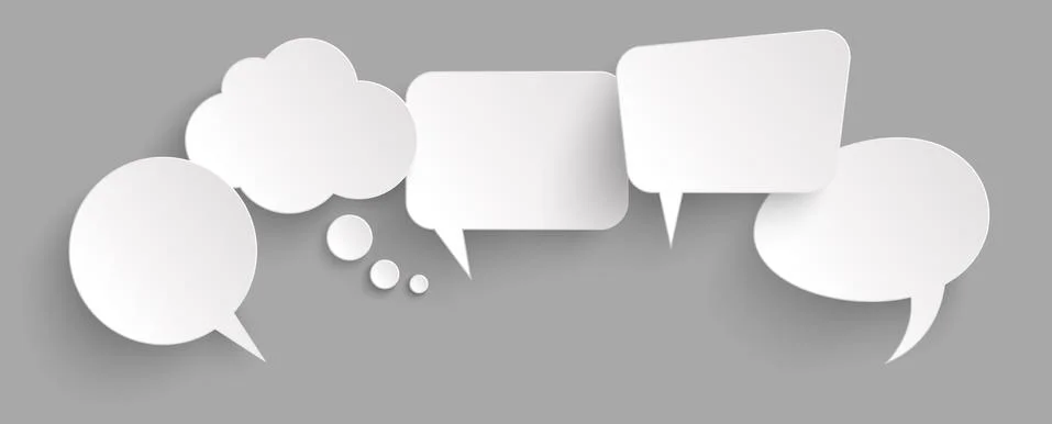 Sticker speech bubbles with shadow Stock Illustration
