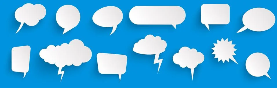 Sticker speech bubbles with shadow Stock Illustration
