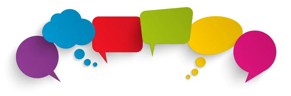 Sticker speech bubbles with shadow Stock Illustration