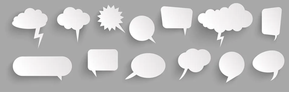 Sticker speech bubbles with shadow Stock Illustration