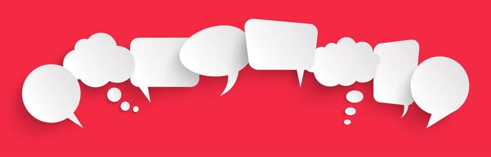 Sticker speech bubbles with shadow Stock Illustration