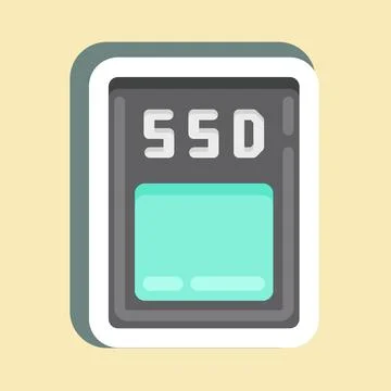 Sticker SSD. suitable for Computer Components symbol. simple design editable. Stock-Illustration