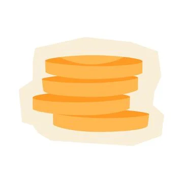 Sticker stack of coins. Image or icon of money. イラスト素材