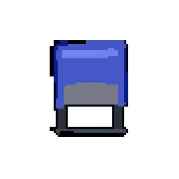Sticker stamp pixel art vector illustration Stock Illustration