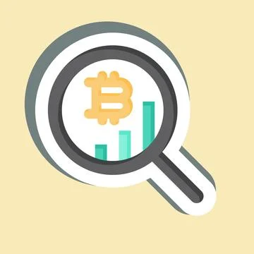 Sticker Statistical Analysis. related to Cryptocurrency symbol Stock-Illustration