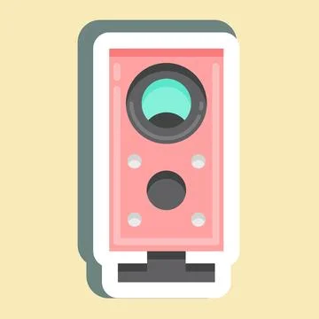 Sticker Subwoofer. suitable for Computer Components symbol. simple design edi Stock Illustration