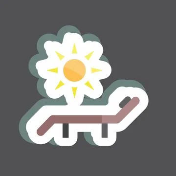 Sticker Sun Bathing. suitable for Spa symbol. simple design editable. design  イラスト素材