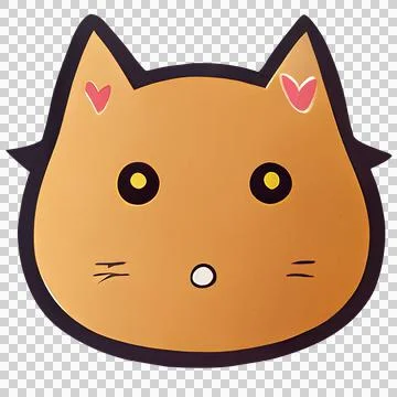 Sticker with surprised cat. Flat design, anime style Stock Illustration