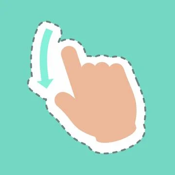 Sticker Swipe Down - Line Cut - Simple illustration,Editable stroke 스톡 일러스트
