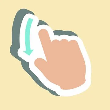 Sticker Swipe Down - Simple illustration,Editable stroke 스톡 일러스트