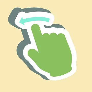 Sticker Swipe Left - Simple illustration,Editable stroke Stock Illustration