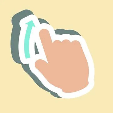 Sticker Swipe Up - Simple illustration,Editable stroke Illustrazione stock