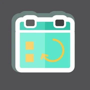 Sticker Sync Event. suitable for User Interface symbol. simple design editabl Stock Illustration