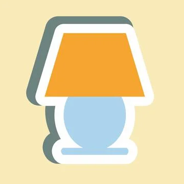 Sticker Table Lamp - Simple illustration,Editable stroke Stock Illustration