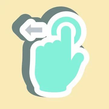 Sticker Tap and Move Left - Simple illustration,Editable stroke Illustrazione stock