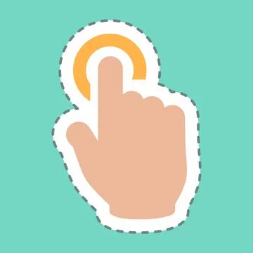 Sticker Tap - Line Cut - Simple illustration,Editable stroke Illustrazione stock