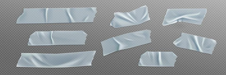 Sticker tape patch set with white adhesive strips 스톡 일러스트