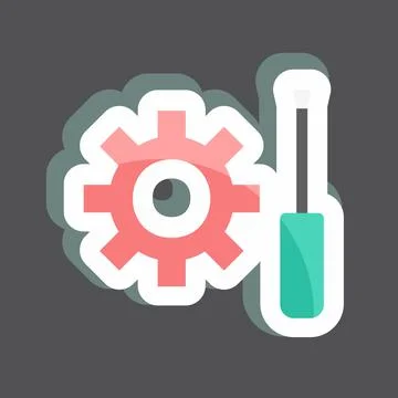 Sticker Technical Services. suitable for digital web symbol. simple design ed Stock Illustration