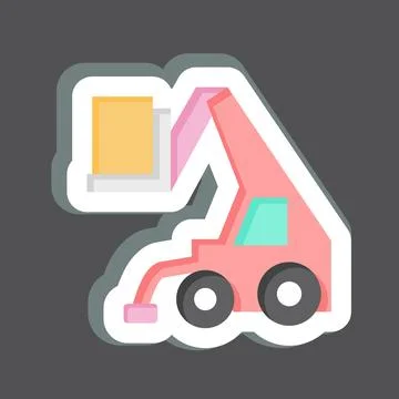 Sticker Telehandler. related to Construction Vehicles symbol. simple design.. Stock Illustration