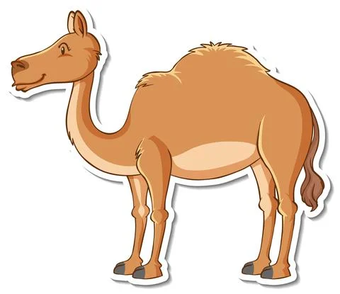 A sticker template with a camel isolated Illustrazione stock