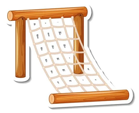 Sticker template with Climbing net for playground isolated イラスト素材