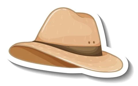 A sticker template with a fedora hat isolated イラスト素材