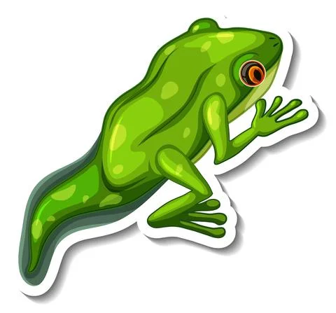 A sticker template with a froglet isolated 스톡 일러스트