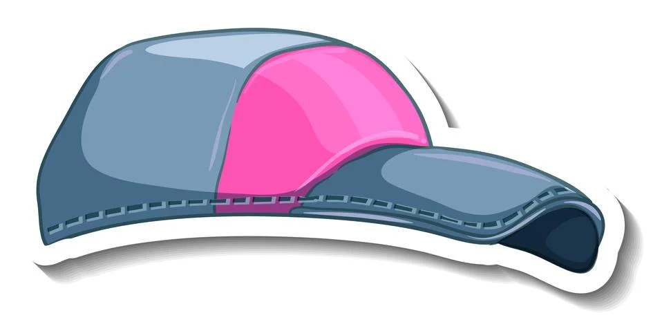 A sticker template with a jeans cap isolated Stock Illustration