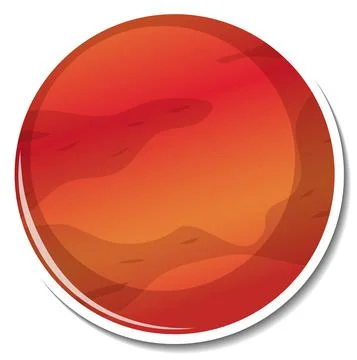 Sticker template with Mars planet isolated イラスト素材