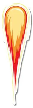 Sticker template with meteorite flame isolated Illustrazione stock