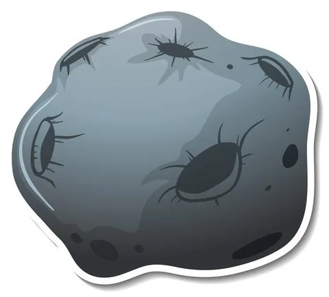 Sticker template with meteorite isolated Illustrazione stock