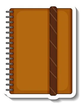 A sticker template with a notebook isolated 스톡 일러스트