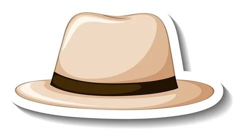 A sticker template with a panama hat isolated Illustrazione stock