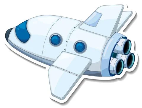 A sticker template with a plane isolated Illustrazione stock